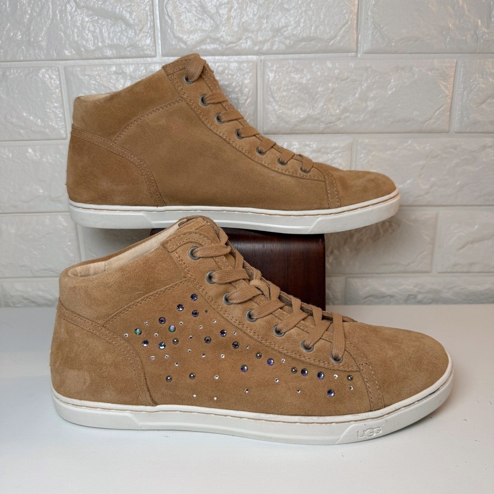 UGG Australia Taylah Crystal Studded Suede Women's Size 12 High Top Sneakers